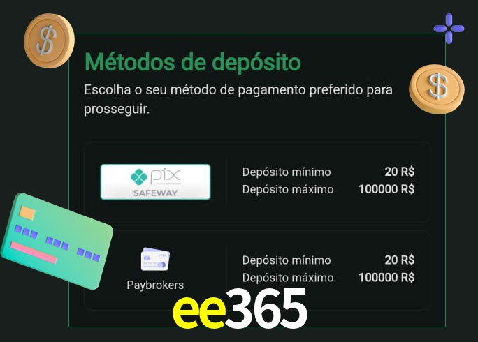 O cassino ee365 oferece uma grande variedade de métodos de pagamento